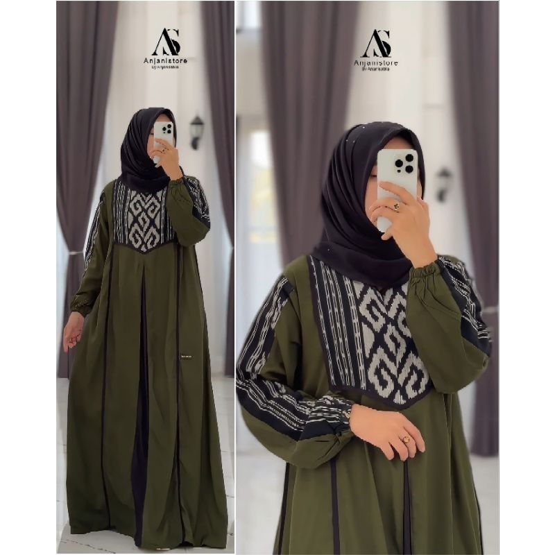 Anjani Store Etnik Gamis Twill Dress Bestseller