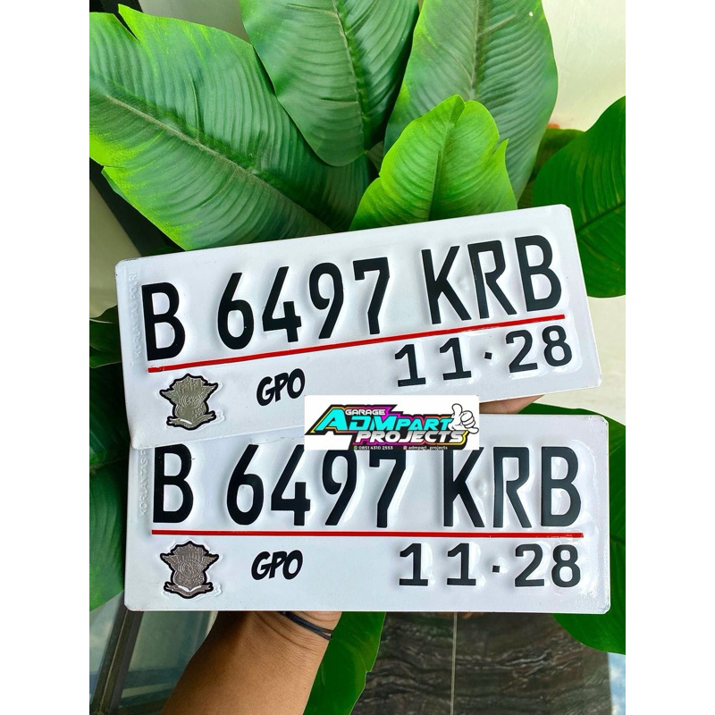 PLAT MOTOR WARNA PUTIH//PLAT MOTOR FONT BARU//FREE SETIKER