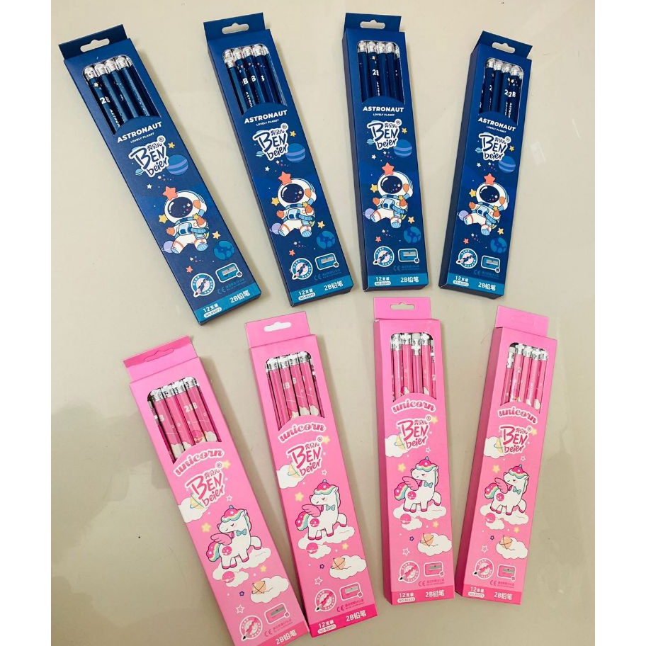 

FANTASTIS PENSIL MOTIF 2B isi 12 ASTRONOTBERUANGKUDA PONI PINK HIJAU BIRU UNGU STOBERI 1 LUSIN 12PCS