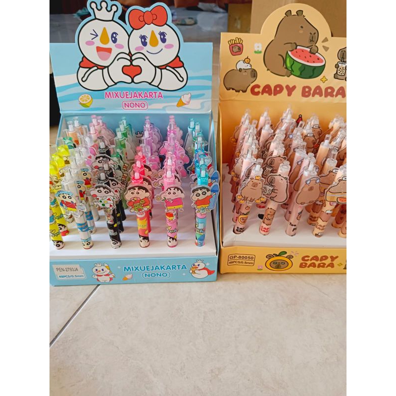 

(6pc) PEN GEL CETEK KLIK SANRIO KUROMI MELODY HELLOKITTY PENA SHINCAN LOTSO LABUBU