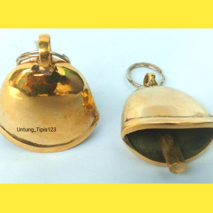 FANTASTIS Kelontongan mini lonceng sapi gowok kuningan klontongan sapi suara nyaring