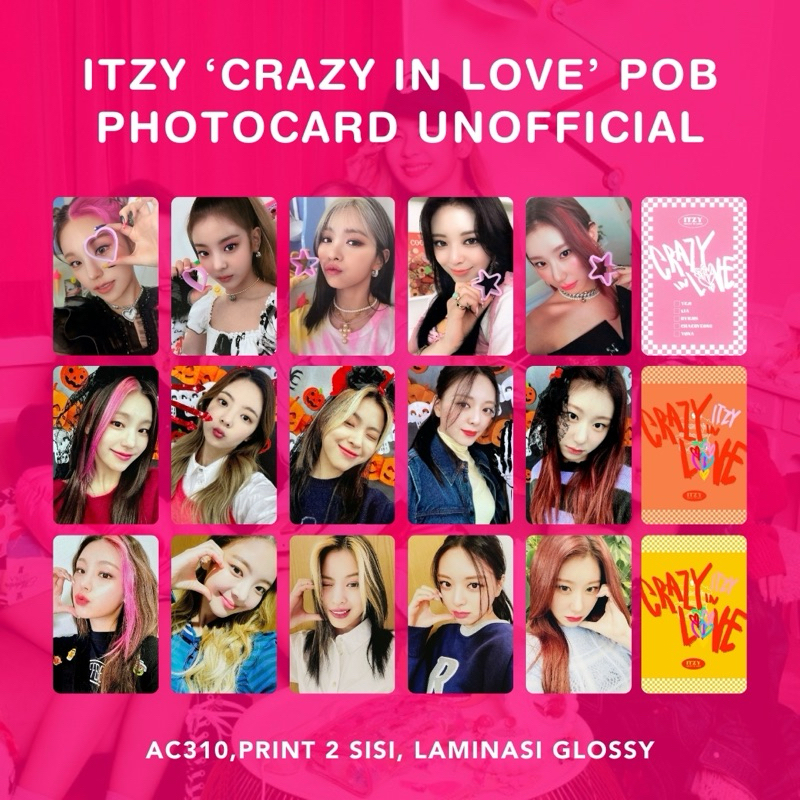 POB ITZY ‘CRAZY IN LOVE’ UNOFFICIAL PHOTOCARD Album Hello82 Apple Music China Videocall R1 Shopee Wi