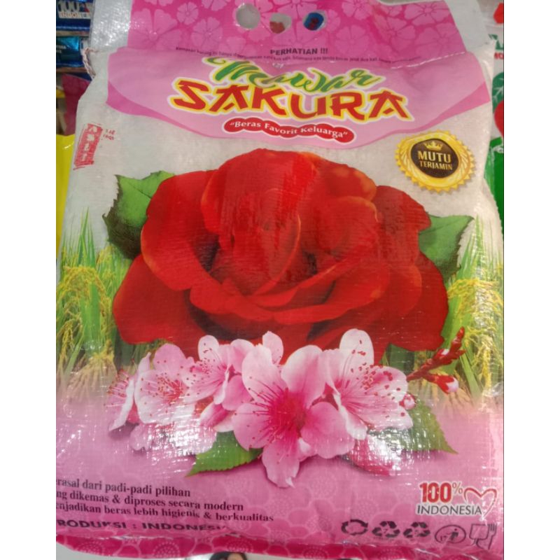 

beras 5kg beras mawar sakura beras favorit keluarga beras pulen enak