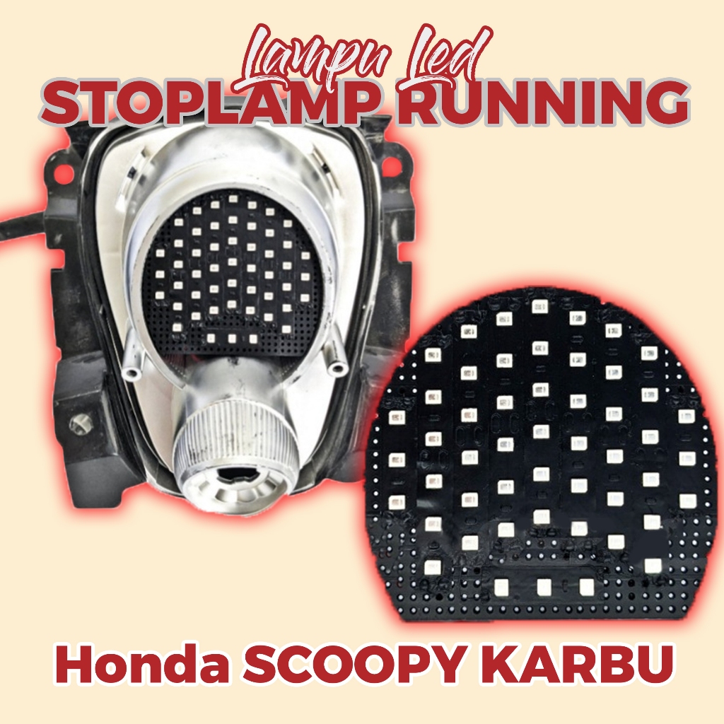 LAMPU STOPLAMP RUNNING SCOOPY KARBU TINGGAL PASANG LAMPU REM BELAKANG VARIASI