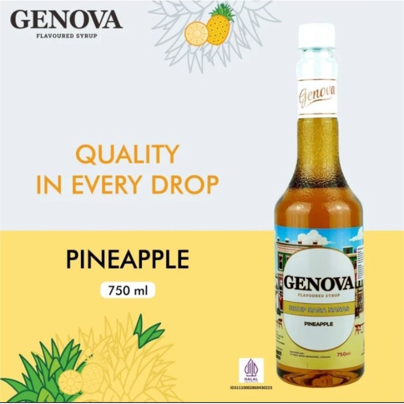 

Pineapple Syrup Merk Genova 750 ml - Genova Sirup Pineapple - Sirup buah rasa nanas