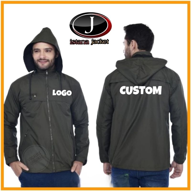 JAKET CUSTOM PRIA WATERPROOF JAKET PRIA PARASUT JAKET OUTDOOR JAKET SERAGAMAN JAKET MOTOR JAKET GUNU