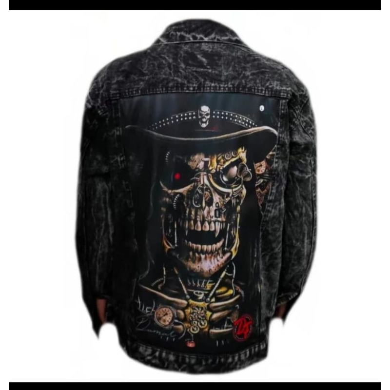 jaket jens pria printing premium murah bandung