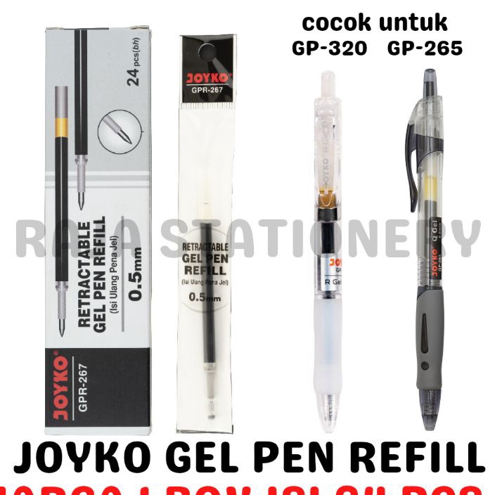 

TERJAMIN GEL PEN REFILL BLACK BLUE ISI ULANG PEN GP265 HITAM BIRU GP32 5MM GPR267 1 BOX 24PCS