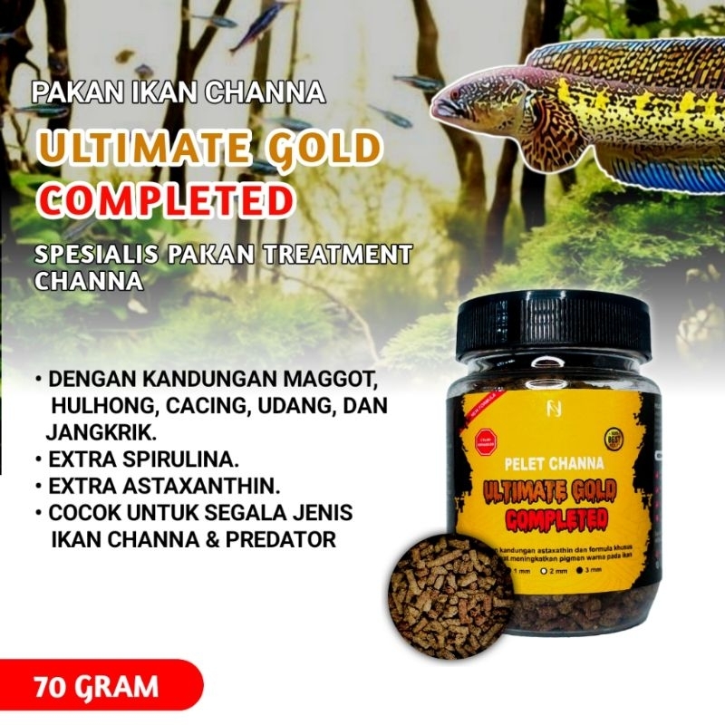 Pellet Ikan Predator dan Channa - Ultimate Gold Completed