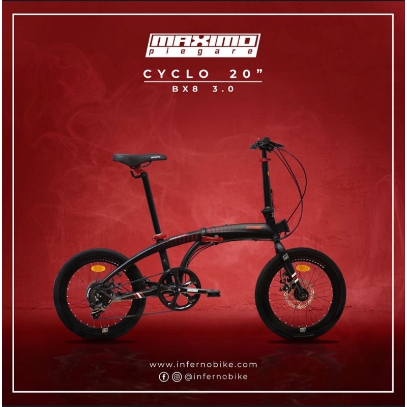 sepeda lipat Maximo piegare cyclo 20 inch 3.0 TX 7 Alloy
