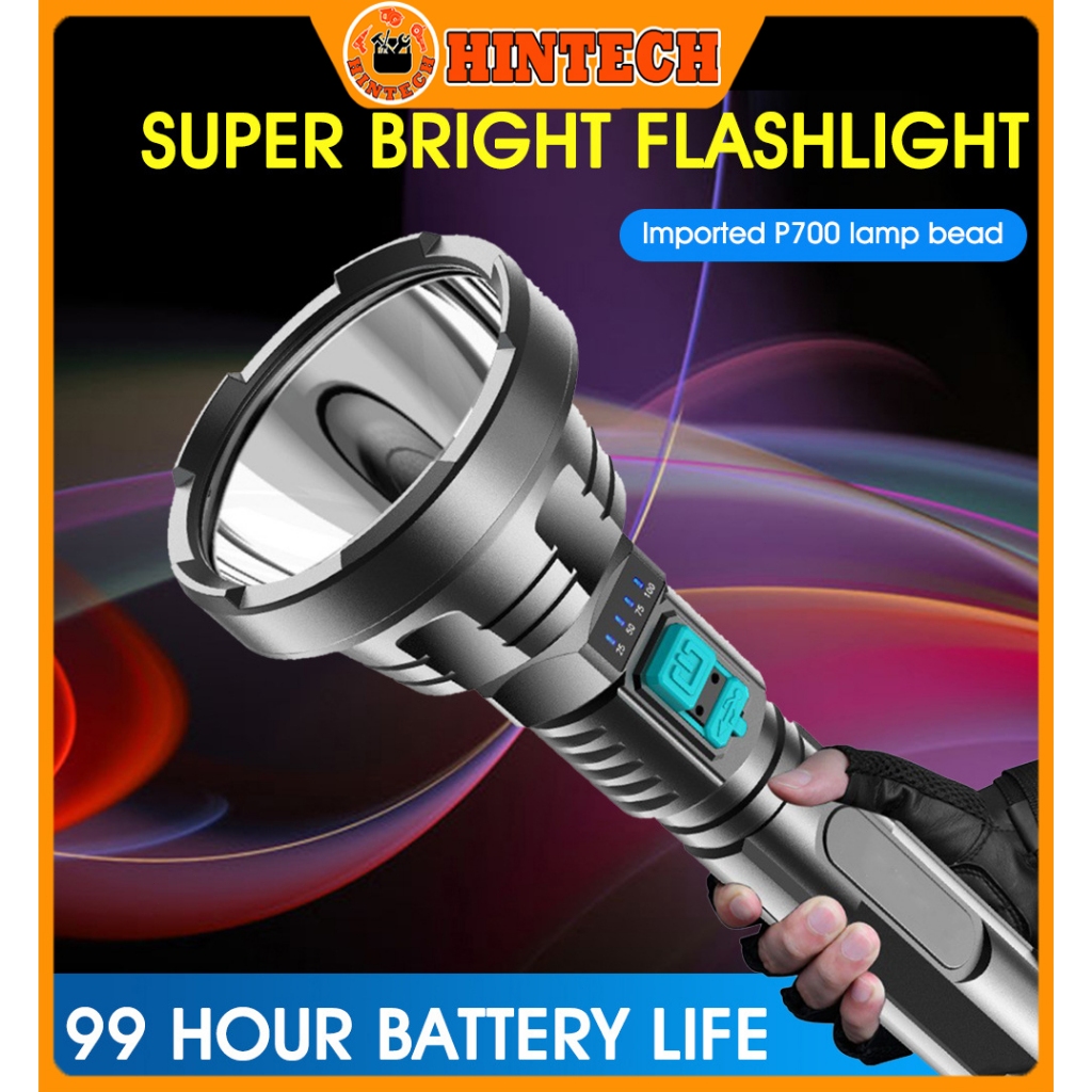 Senter LED luar ruangan senter isi ulang USB multifungsi daya tahan tinggi kecerahan tinggi