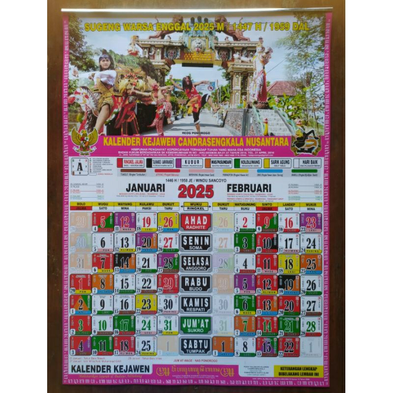 

GROSIR Kalender 2025 - Kalender Jawa Kejawen 2025 - Candrasengkala Nusantara