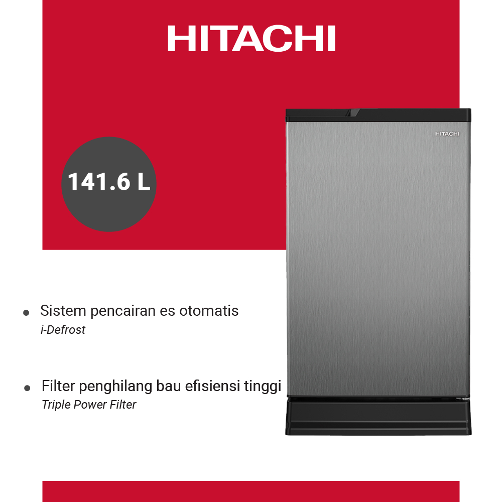 HITACHI Kulkas 1 Pintu 164 Liter HR1S5164MPGID