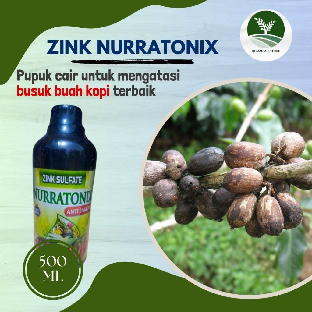 ZINK NURRATONIX 500ML PUPUK FUNGISIDA OBAT UNTUK MENGATASI PENYAKIT BUSUK BUAH KOPI TERBAIK - Obat S