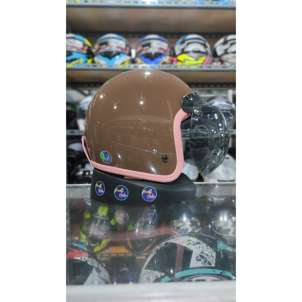 HELM BOGO PASTEL WANITA SADA ROSA MEREK AIZO