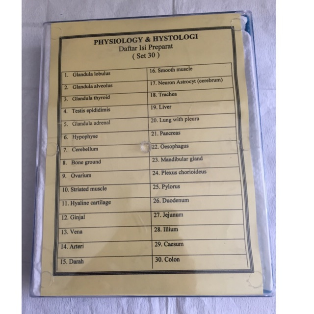Preparat Histologi set 30 / Isi 30 Set