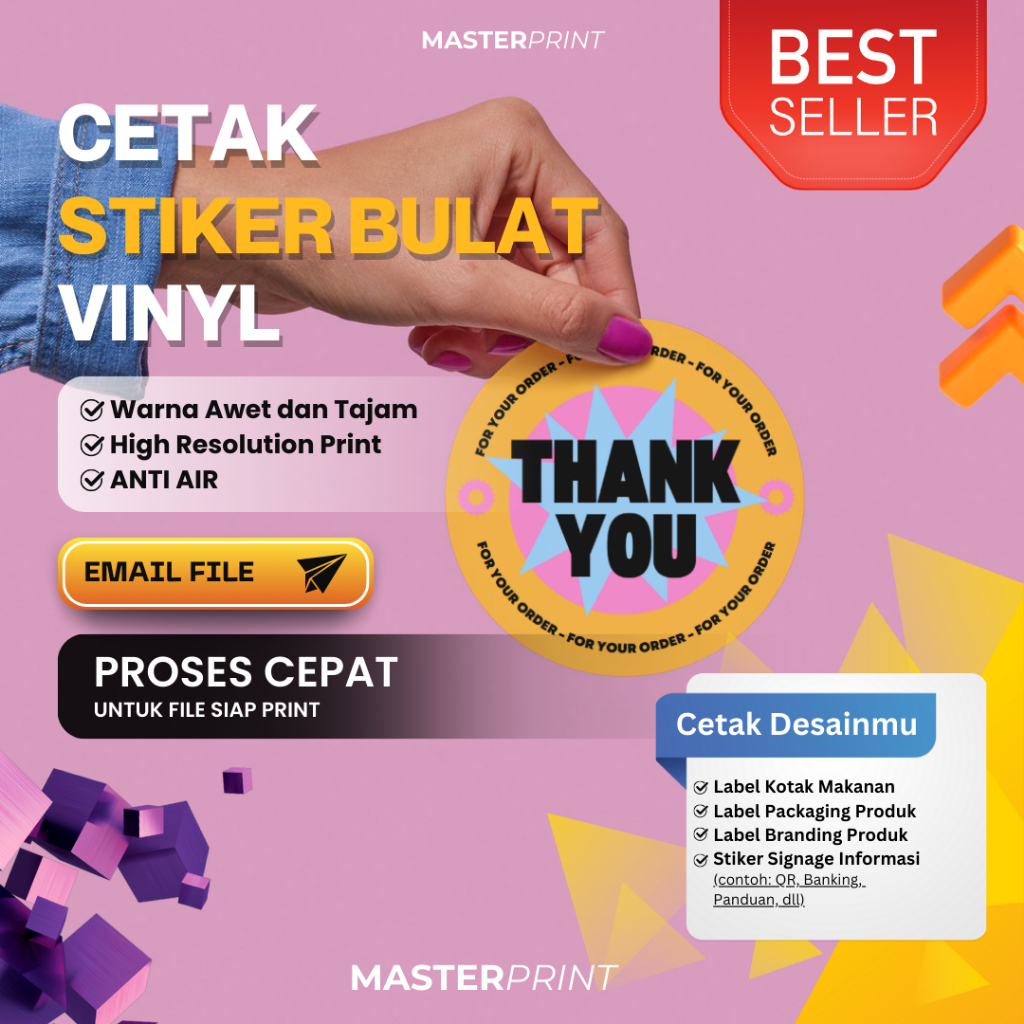 

Stiker Vinyl Waterproof Custom Label Kemasan Brand Jualan Makanan Print Sticker Logo Anti Air Anti Minyak Stiker Produk Bulat Stiker Thank You Stiker Birthday Stiker Produk Kemasan Label 1cm - 5cm