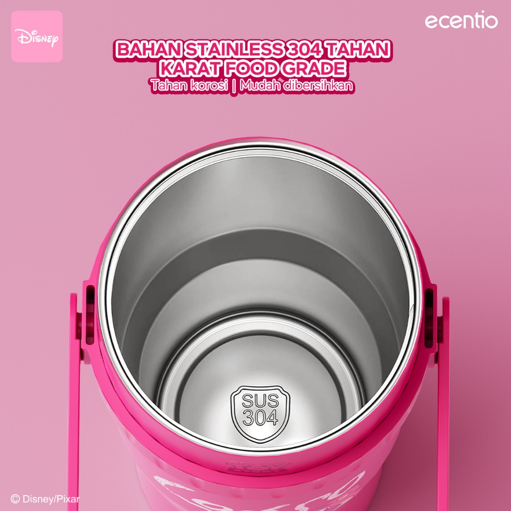 RB2 ecentio Tumbler minum stainless 1.2L Disney Lotso Portable Thermos tahan dingin 24 jam botol