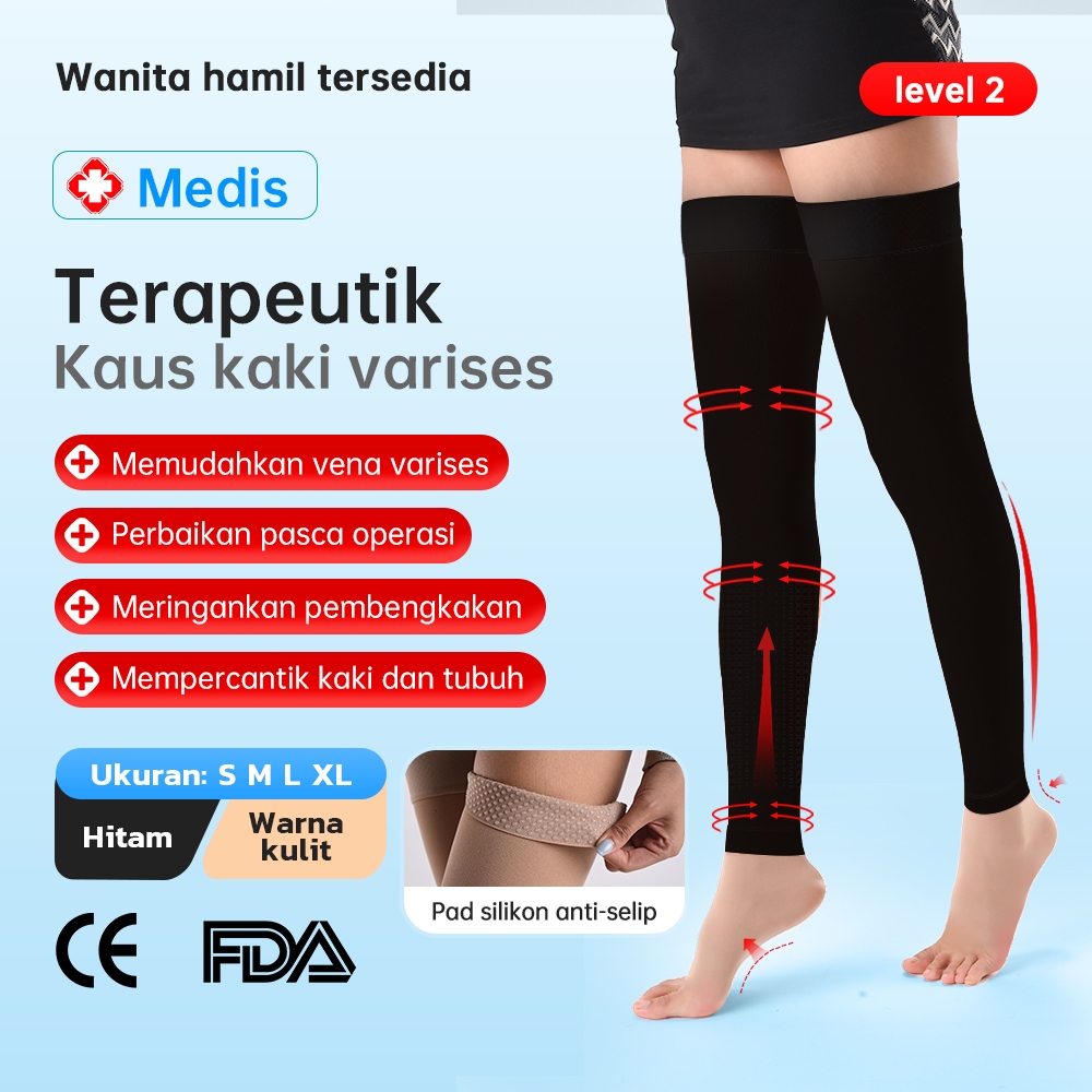 Kaos Kaki Kompresi Varises Stocking Varises Medical Compression Ccl 2 Pria Stoking Wanita Panjang