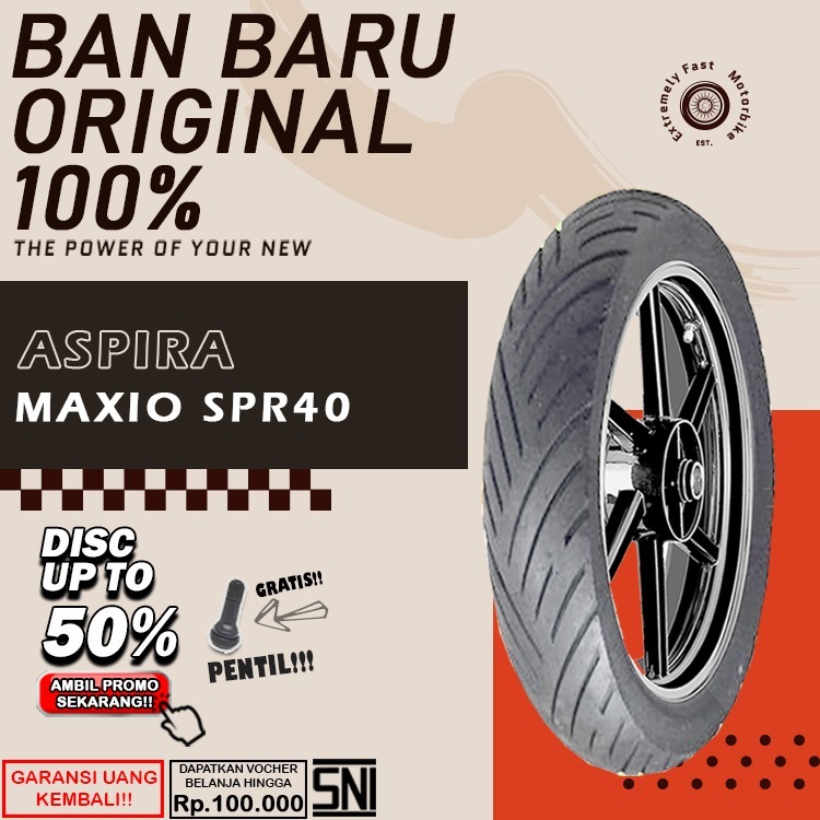 Ban Motor Matic Tubeless Aspira SPR40 Ring 12 Ban Motor Scoopy Freego Fazzio Tubles Sepasang RING 12