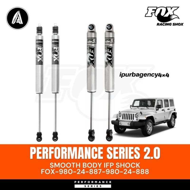 FOX Performance Series 2.0 Smooth Body IFP Shock JEEP Wrangler JK 2DR/4DR 2007-2018 (980-24-887 + 98