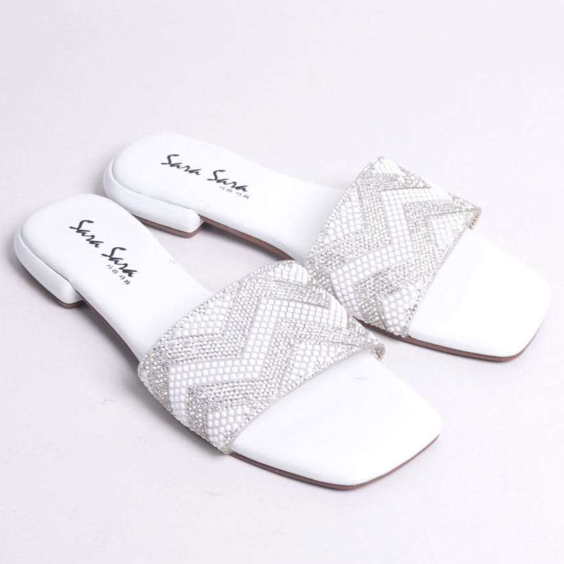 SARA SARA YUK - YURA Sandal Slop Wanita Teplek Premium Size 36 - 40 Tinggi 1cm Empuk Ringan Anti Sli