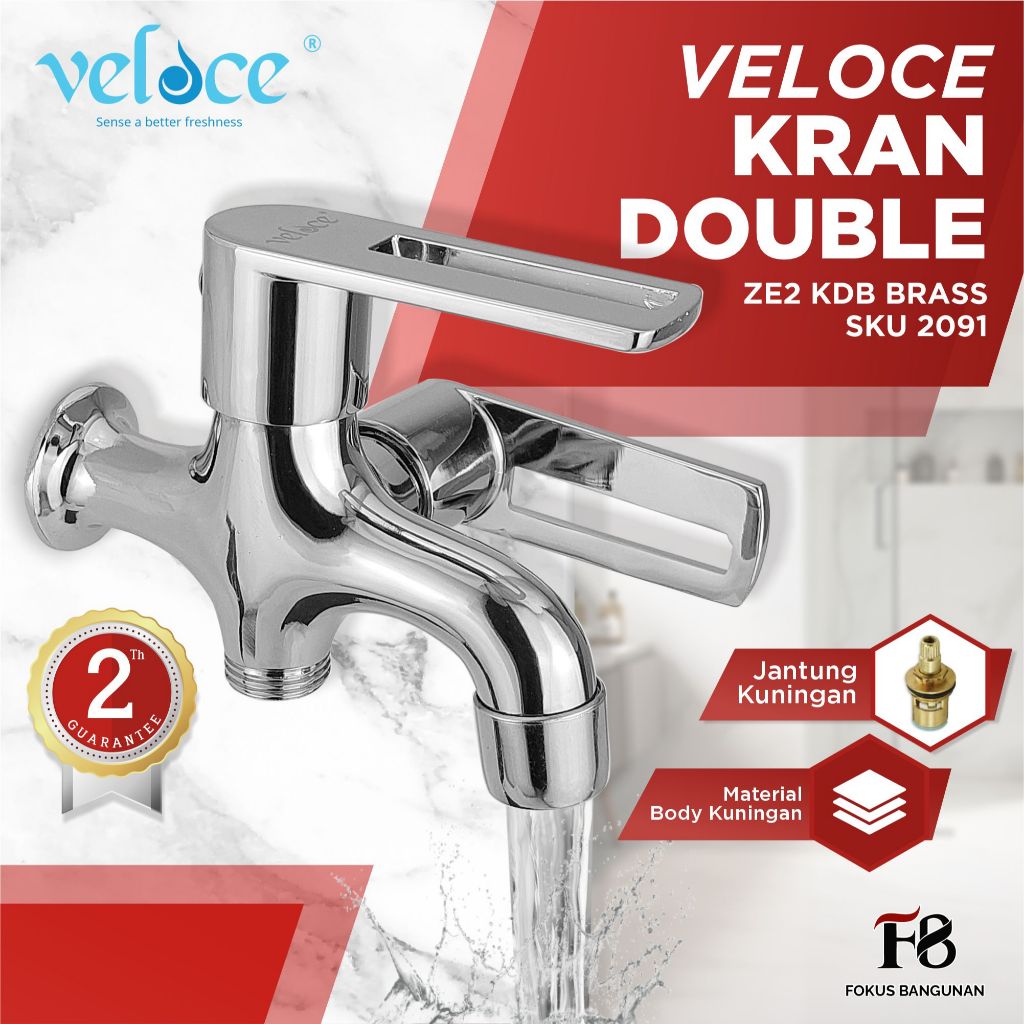 Veloce Kran Double Air Tembok Shower Kamar Mandi Kran Air Tembok 2091