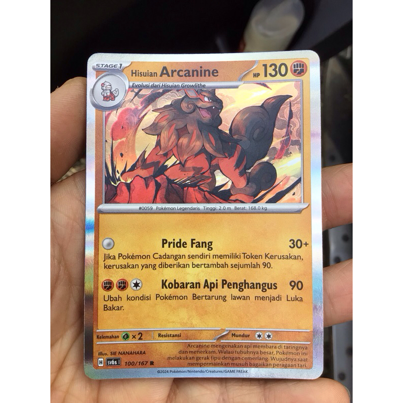 KARTU RARE POKEMON HISUIAN ARCANINE