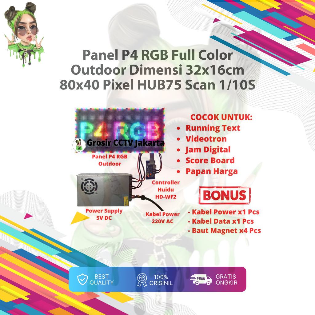 Panel Module Modul LED P6.67 P6.6 P6 Videotron RGB Full Color Outdoor