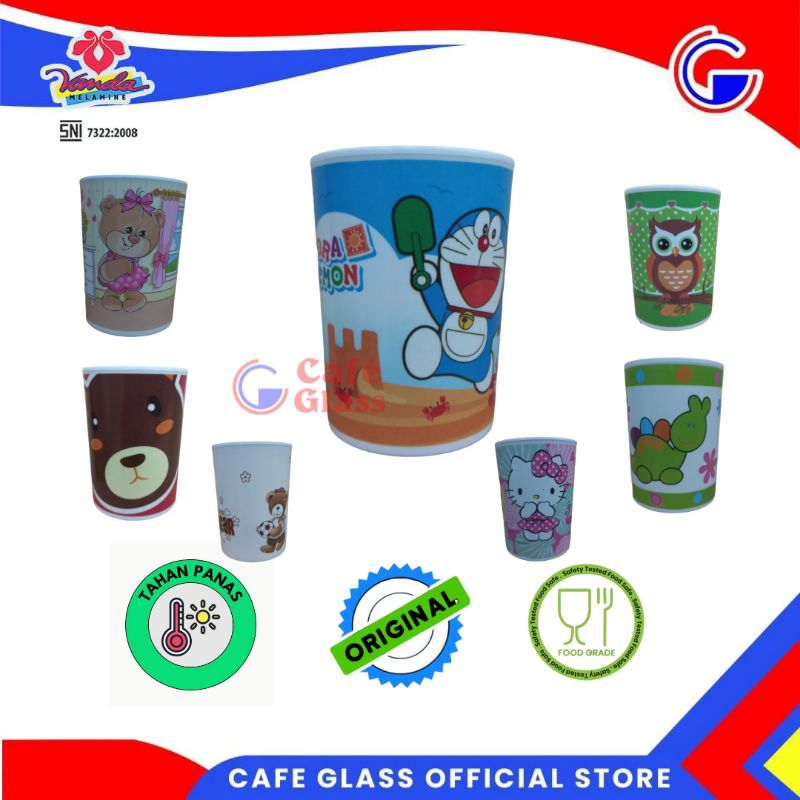 GELAS ANAK MELAMIN | GELAS KARAKTER KARTUN | GELAS MINUM ANAK 3 VANDA