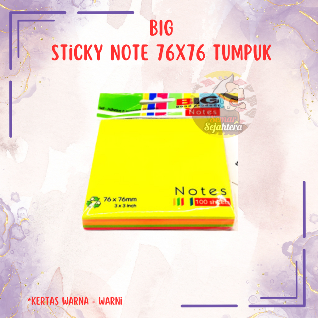 

[SET] STICKY NOTE BIG 76X76 TUMPUK / PEMBATAS / PENANDA KERTAS / INDEX*