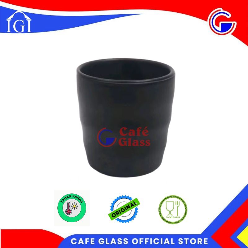 Gelas Ulir Hitam Melamin | Mug Ocha