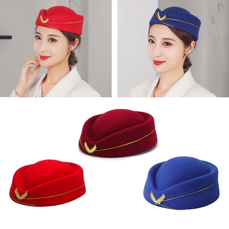 Topi Pramugari Wanita Topi Seragam Aksesoris Pesta Topi Seragam Pramugari