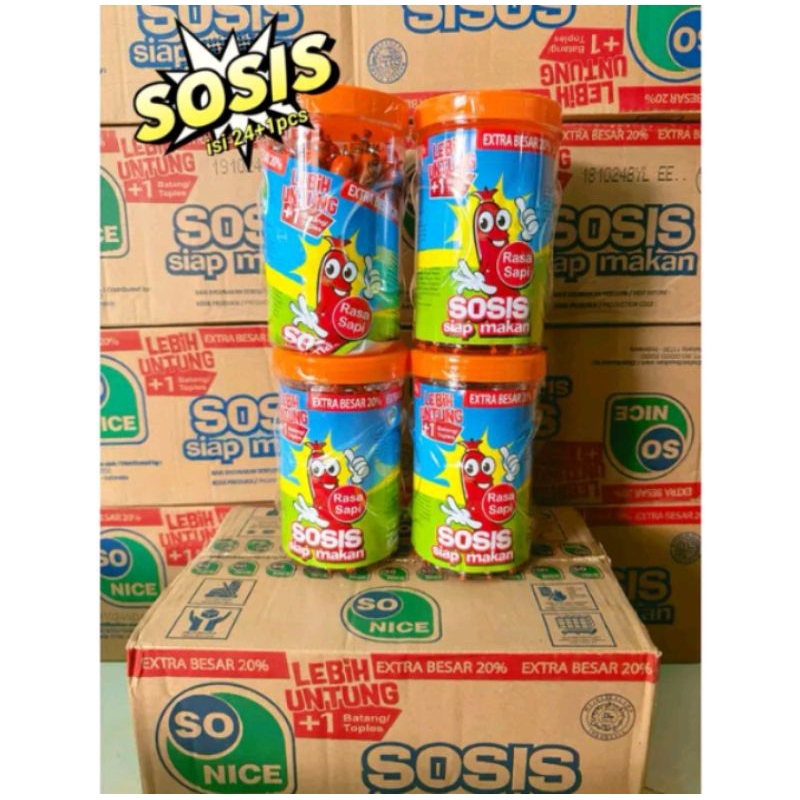 

Sosis So Nice Toples isi 24 biji Sosis Siap Makan Enak Sosis So Nice Sapi Ayam Toples