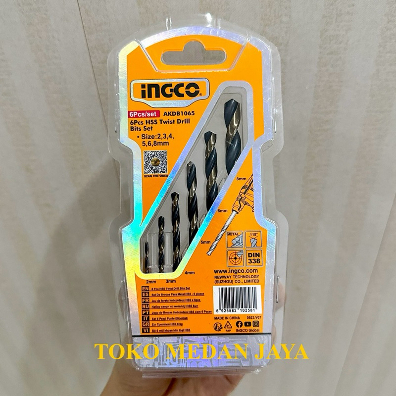 INGCO 6PCS MATA BOR SET BESI METAL KAYU SET 6PCS INGCO