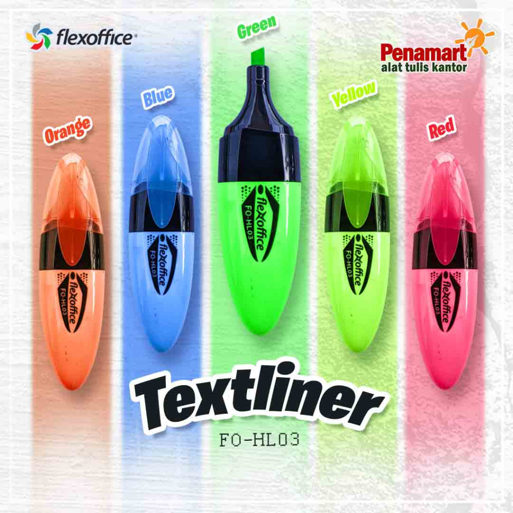 

FLEXOFFICE - Textliner Stabilo FO-HL03 5 Warna 5mm (FO -102)