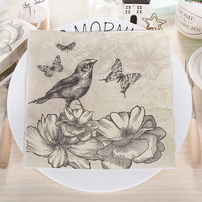 244. Decoupage napkins / Tisu decoupage bunga dan burung