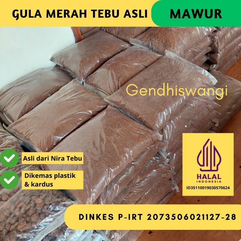 

GENDHISWANGI- GULA MERAH TEBU ASLI (MAWUR)/ TANPA RAFINASI/ ECO ENZIME/ MOLASE KERING 5 Kg