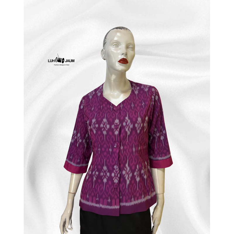 blouse endek // pakaian kantor wanita // baju kerja