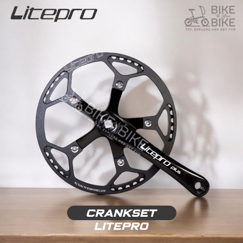 CRANKSET CHAINRING CRANKARM LITEPRO 56T 58T BB KOTAK SELI SEPEDA LIPAT
