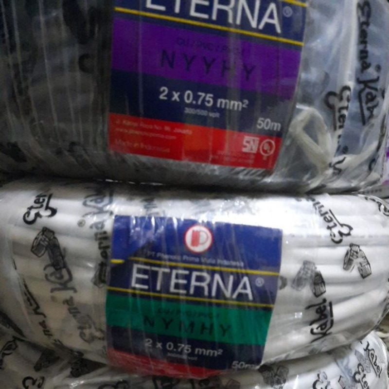 Kabel eterna 2x0,75 serabut tembaga eceran/meteran
