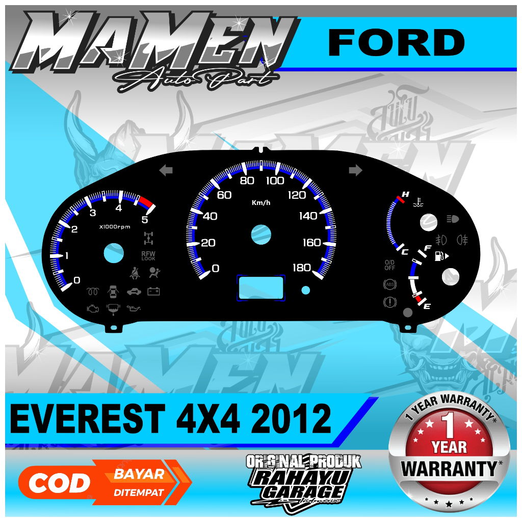 PAPAN SPEEDOMETER CUSTOM FORD EVEREST 4X4 2012