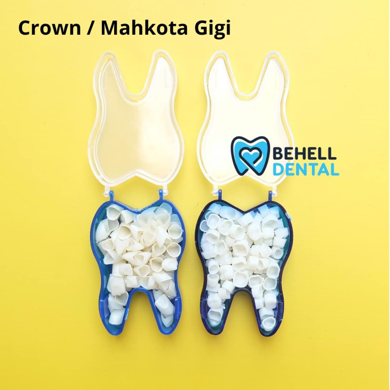 Isi 50Pcs CROWN MAHKOTA SARUNG GIGI Anterior Posterior - Penambal Tambah Gigi Palsu Gigi Ompong -