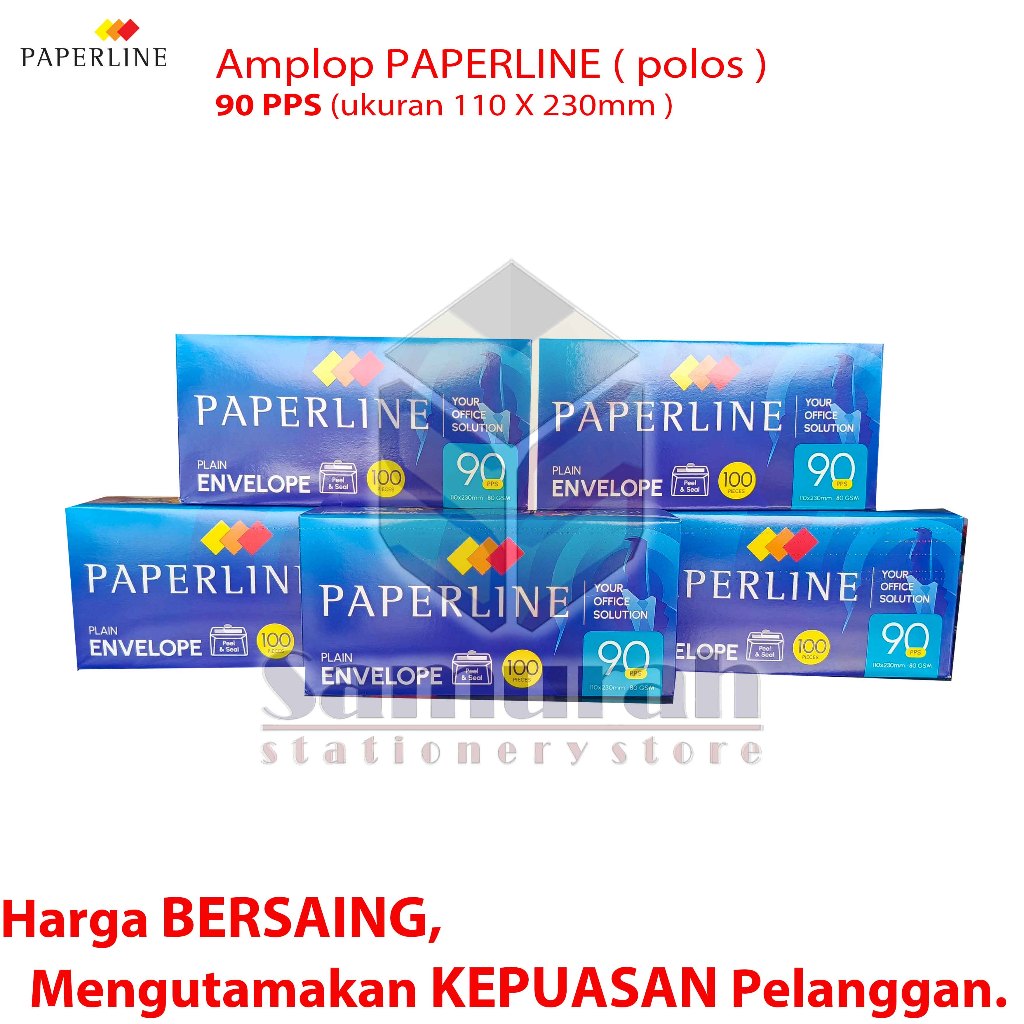

Amplop Kertas Putih Polos Paperline 90 PPS Isi 100 ( 110 x 230 mm ) 80 GSM Panjang