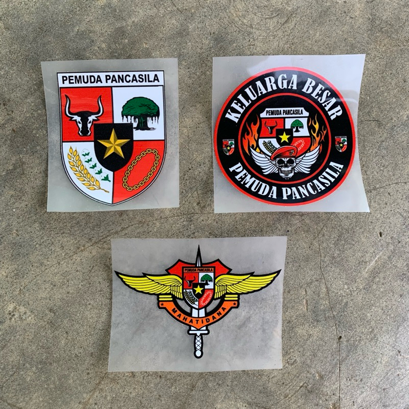 

stiker dtf sablon setrika logo pemuda pancasila stiker pp setiker keluarga besar pp sablon dtf