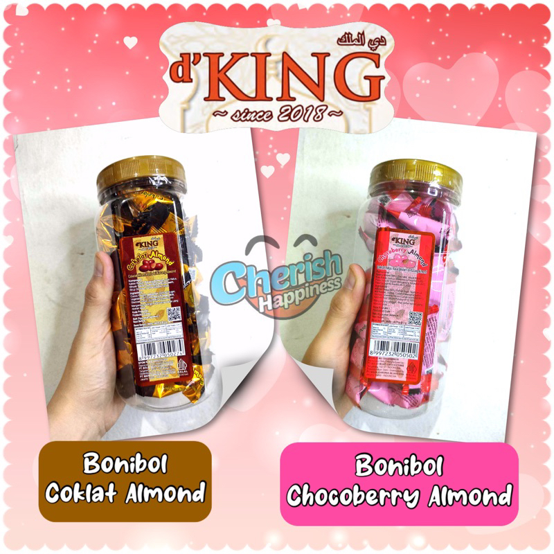 

1 Toples 40 pcs D'King Bonibol Cokelat Almond & Chocoberry Almond