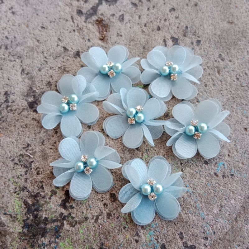 bunga renda 3d hiasan baju,kuku,bandu