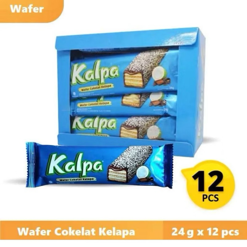 

Wafer Kalpa Coklat Kelapa 1 box 12 pcs 24 gr