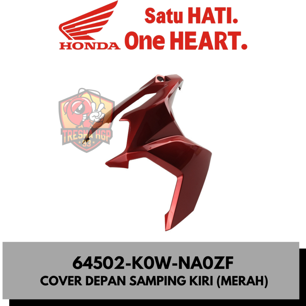 64502-K0W-NA0ZF COVER DEPAN SAMPING KIRI (MERAH) ADV 160 ORIGINAL | COVER L FRONT SIDE 64502K0WNA0ZF