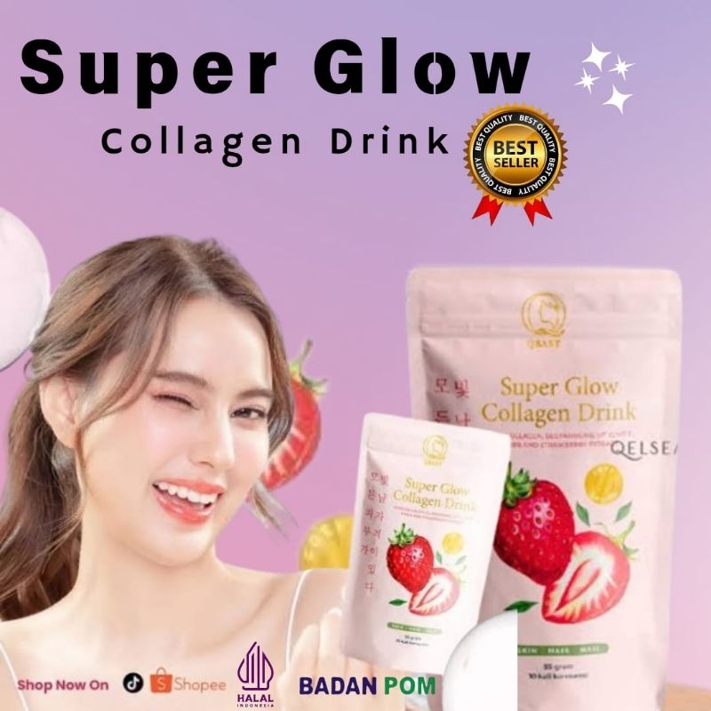 

PROM0 1.1 SALE ‼️- Super Glow Collagen Drink Strawberry - Minuman Kolagen Pemutih Wajah Paling Ampuh 100% original